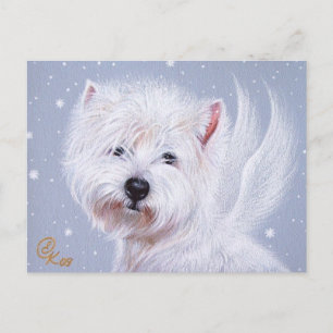 Winterengel (Westie) Postkarte