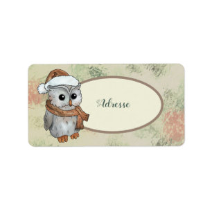 Wintereule Adressaufkleber