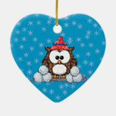 Wintereule Keramikornament (Hinten)