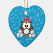 Wintereule Keramikornament (Links)