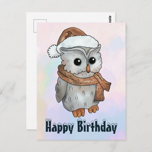 Wintereule Postkarte (Vorne/Hinten)