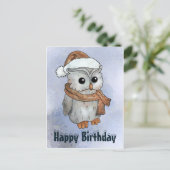 Wintereule Postkarte (Stehend Vorderseite)