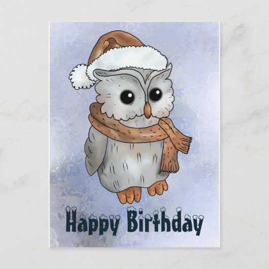 Wintereule Postkarte (Vorderseite)