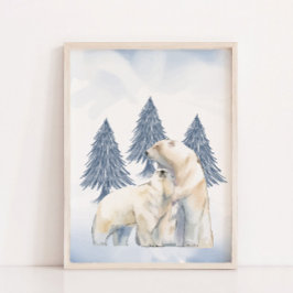 Winterfamilie Polar Bären Arktische Kinderzimmer W Poster