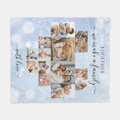 Winterfamilien Weihnachten Moderne 14 FotoCollage Fleecedecke (Vorderseite (Horizontal))