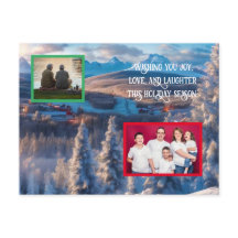Winterfamilienurlaub Postkarte - individuell einst