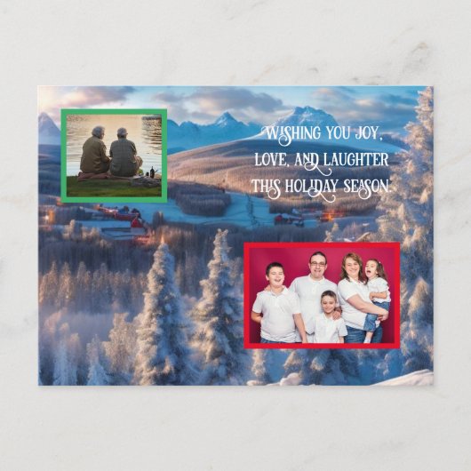 Winterfamilienurlaub Postkarte - individuell einst (Vorderseite)