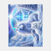 Winterfantasie mit schönem Einhorn und Kitten Fleecedecke (Vorderseite)