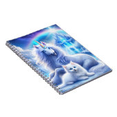 Winterfantasie mit schönem Einhorn und Kitten Notizblock (Rechte Seite)
