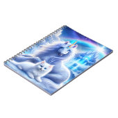 Winterfantasie mit schönem Einhorn und Kitten Notizblock (Linke Seite)