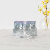 Winterfantasie Siluette Note Card Karte (Gelbe Blume)