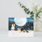 Winterfantasy Art Wolf Postkarte von Monalke (Stehend Vorderseite)