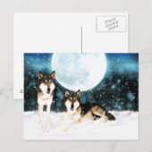 Winterfantasy Art Wolf Postkarte von Monalke (Vorne/Hinten)