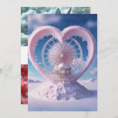 Winterfantasy: Snowy Miracle Heart Wedding Einladung (Vorne/Hinten)