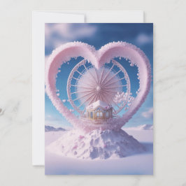 Winterfantasy: Snowy Miracle Heart Wedding Einladung