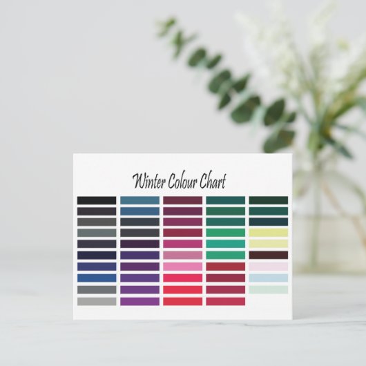 Winterfarbdiagramm Postkarte (Stehend Vorderseite)