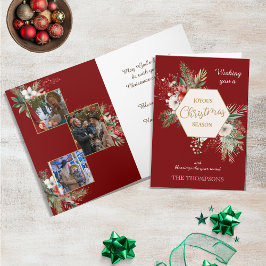 Winterfarbe Blume Rot 3 Foto Weihnachten Karte