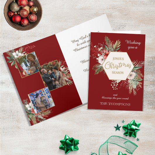 Winterfarbe Blume Rot 3 Foto Weihnachten Karte