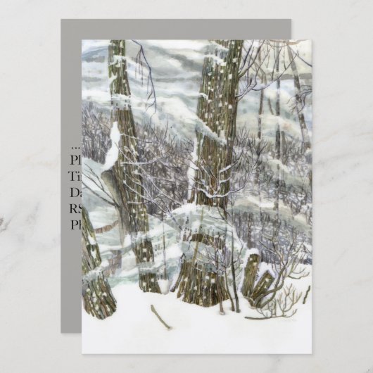 Winterfarbe Einladung (Vorne/Hinten)