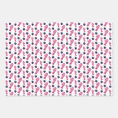 Winterfarbe Illustration Rosa Geschenkpapier Set (Vorderseite 2)