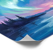Winterfarbe Nordlichter Poster (Ecke)