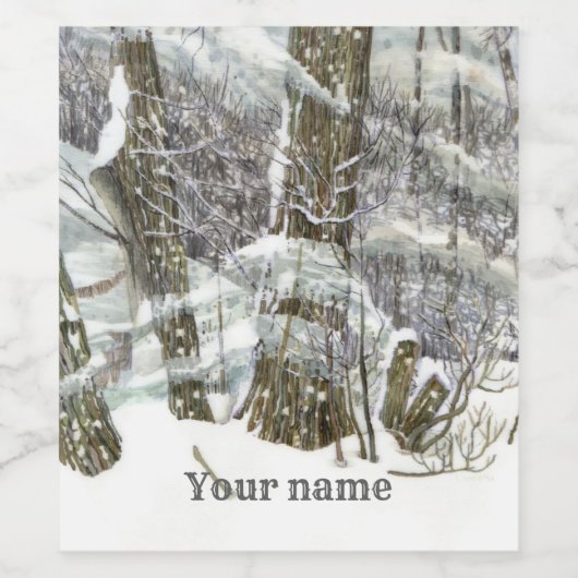 Winterfarbe Weinetikett (Einzelnes Label)