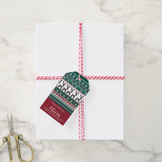 Winterfarben-Geschenkmarke Geschenkanhänger (Mit Garn)