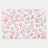 Winterfarbene Blume - rot Geschenkpapier Set (Vorderseite 2)