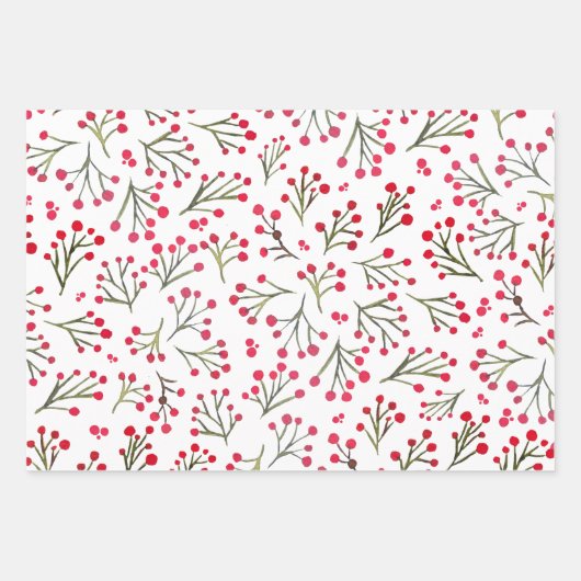 Winterfarbene Blume - rot Geschenkpapier Set (Vorderseite 2)