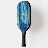 Winterfarbengebirge Landschaftsmonogramm Pickleball Schläger (Links)