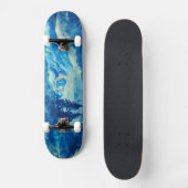 Winterfarbengebirge Landschaftsmonogramm Skateboard (Vorderseite)