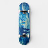 Winterfarbengebirge Landschaftsmonogramm Skateboard (Vorderseite)