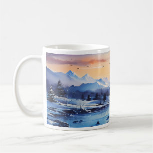 Winterfarbenmalerei Kaffeetasse