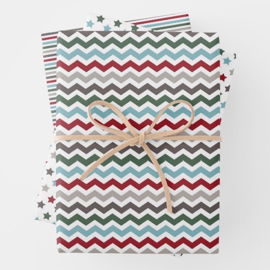 Winterfarbenwrapping Paper Sheets Set 3 Geschenkpapier Set (Beispiel)