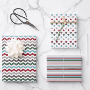 Winterfarbenwrapping Paper Sheets Set 3 Geschenkpapier Set