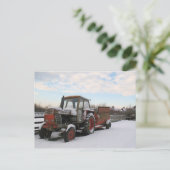 Winterfarm im Schnee Postkarte (Stehend Vorderseite)