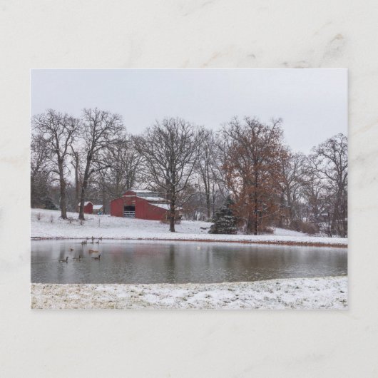 Winterfarm Pano Postkarte (Vorderseite)