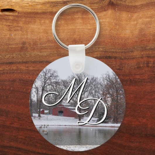 Winterfarm Pano Schlüsselanhänger (Vorderseite)