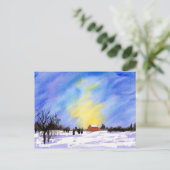 Winterfarm Postkarte (Stehend Vorderseite)