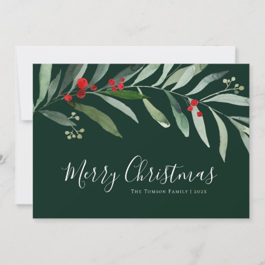 Winterfarn frohe Weihnachtskarte Feiertagskarte (Vorderseite)