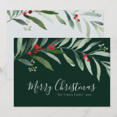 Winterfarn frohe Weihnachtskarte Feiertagskarte (Vorne/Hinten)