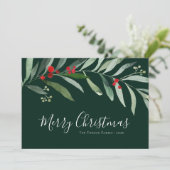 Winterfarn frohe Weihnachtskarte Feiertagskarte (Stehend Vorderseite)