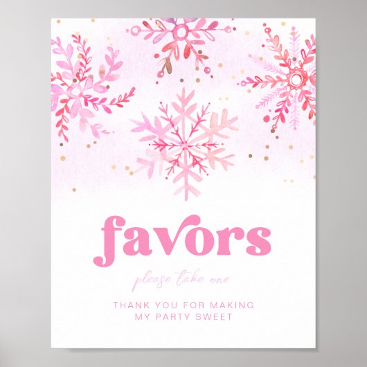 Winterfavorisierungszeichen | Snowflake Geburtstag Poster (Vorne)