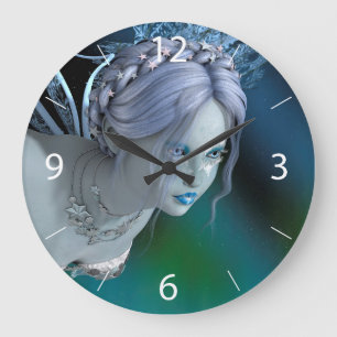 Winterfee Große Wanduhr