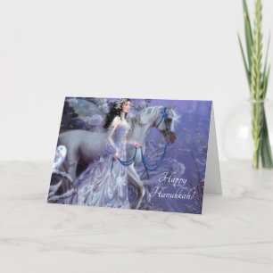 Winterfee mit Pferd Feiertagskarte