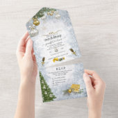 Winterfeier auf einer Hochzeit All In One Einladung (Abreißen)