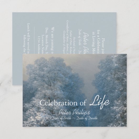 Winterfeier der Beerdigung von Leben Einladung (Vorne/Hinten)