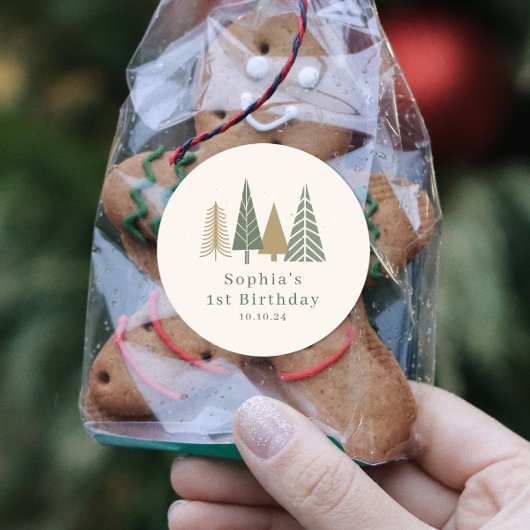 Winterfeier Runder Aufkleber