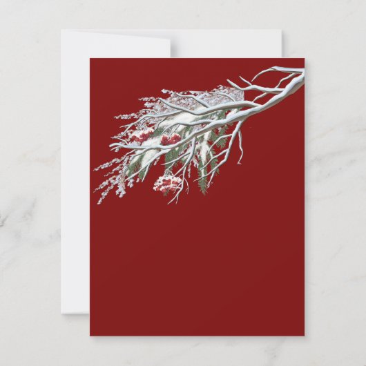 Winterfeiern im Schnee, mit Kätzchen Ankündigung (Rückseite)