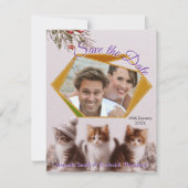 Winterfeiern im Schnee, mit Kätzchen Ankündigung (Vorderseite)